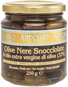 ブラックオリーブ オイル漬け ズノッチョラーテ 種なし 250g アルドイノ社 Wine Nets おおはし